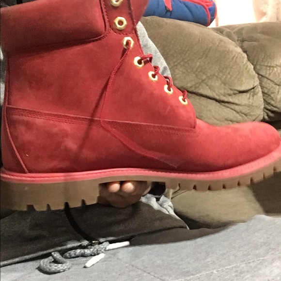 red limited edition timberland boots